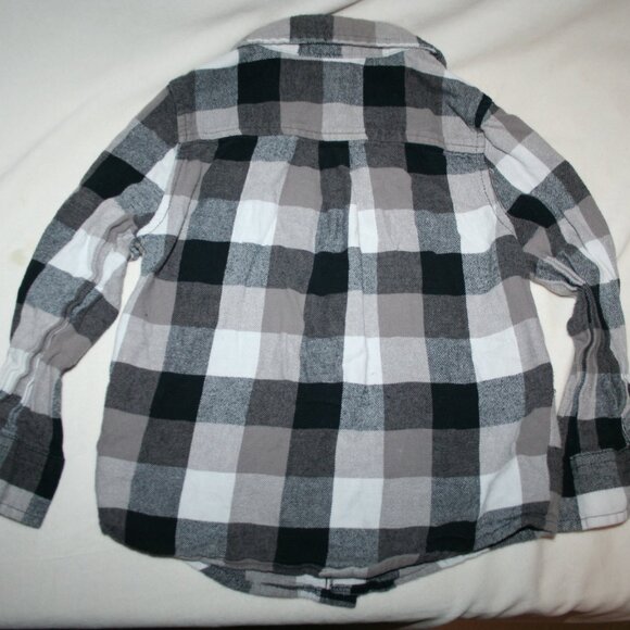 🍁BOYS 5T FLANNEL SHIRT LONG SLEEVE CHECKERED BUTTON-DOWN TOP LAYER WARM PLAID - Picture 10 of 11